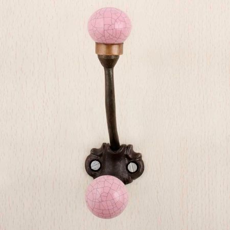 Pink Crackle Iron Hooks-EHG-83